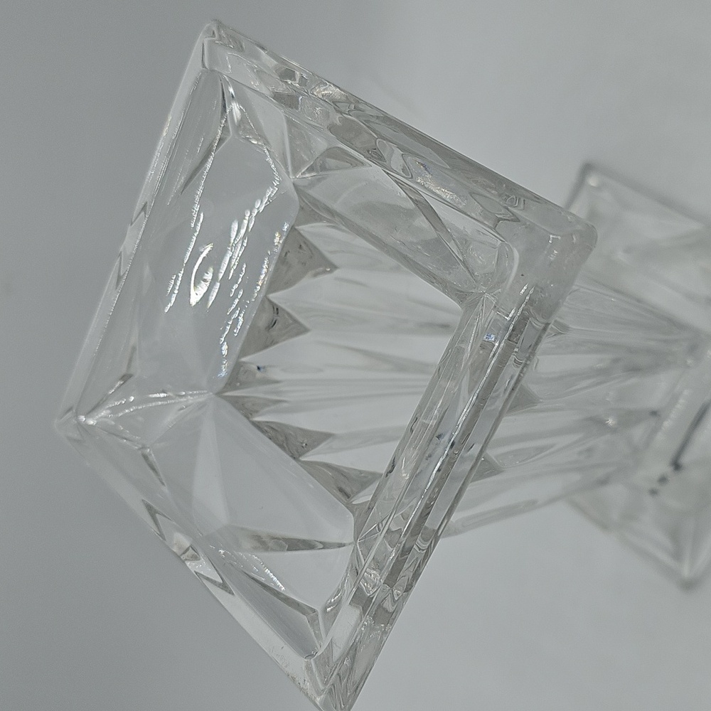 PartyLite Quad Prism Crystal Pedestal Pillar Candle Holder Vase Reversible - Picture 2 of 5